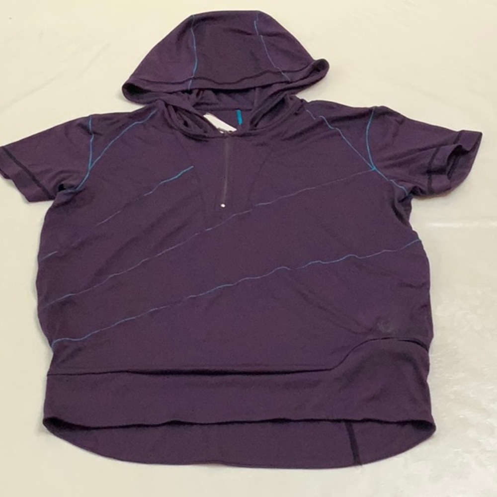 Spyder CYCLING HOODED top - Purple/Turq